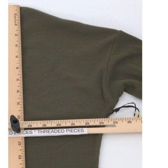 Liberty Love Ribbed Knit Shirt Womens XL Green Earthy Strappy Back Stretchy - Picture 9 of 9